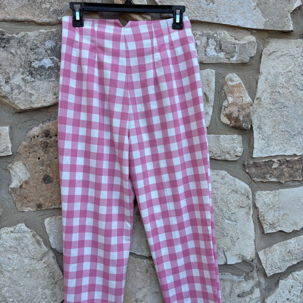 Zara pink plaid pants size us small - Picture 4 of 5